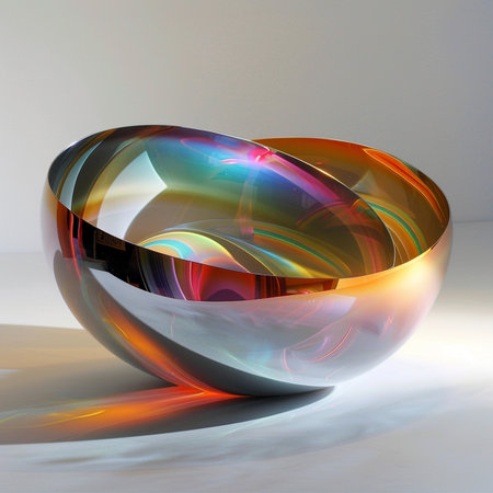 Abstract glass sphere on a white background. 3d render illustration.の素材