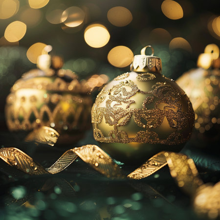 Christmas decoration on bokeh background. Christmas and New Year.の素材