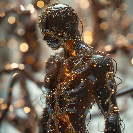 Sculpture mannequin in a jewelry store. Bokeh background.の素材