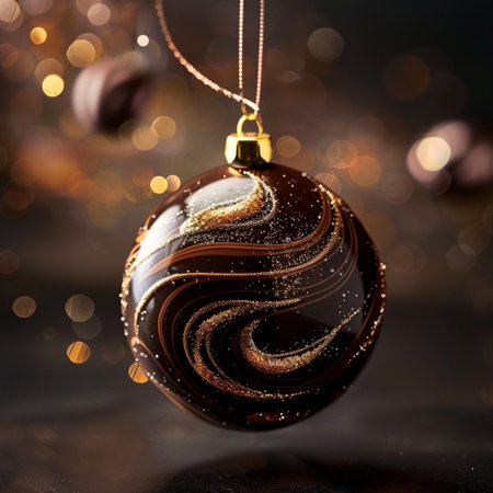 christmas bauble on bokeh background, christmas decorationの素材