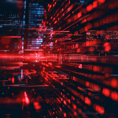 Abstract technology background. 3d rendering toned image double exposure blurの素材