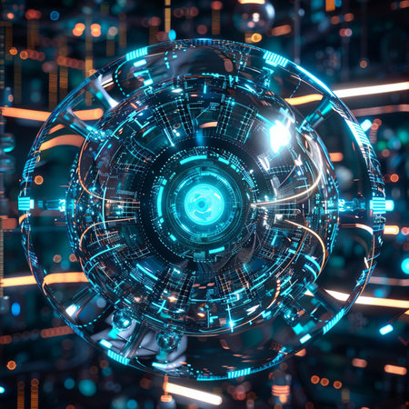 3D rendering of abstract technology concept background. Futuristic user interface.の素材