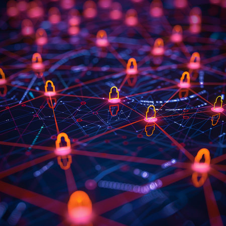 Cyber security concept. Digital network connection. 3D Renderingの素材