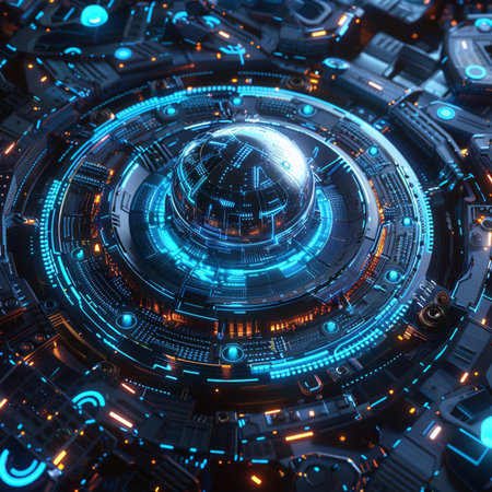 Futuristic HUD interface. Abstract technology background. 3d renderingの素材