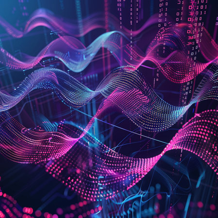 Abstract digital technology background. Big data concept. 3D Renderingの素材