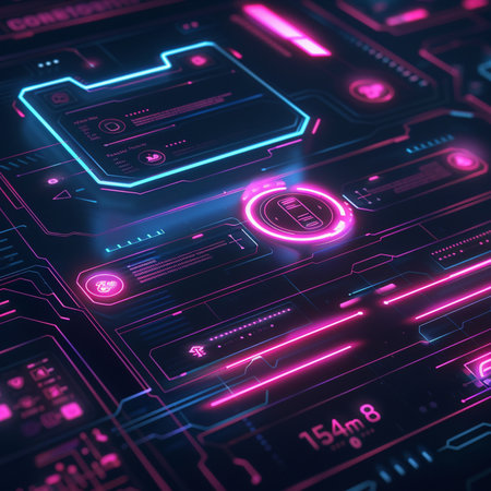 Futuristic user interface. Technology concept. 3D Renderingの素材