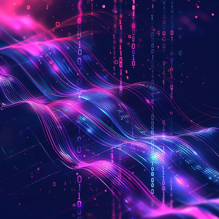 Futuristic technology wave background. Vector illustration for your design.の素材