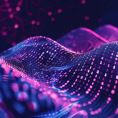 3d illustration of technology abstract background with glowing particles. Network concept.の素材