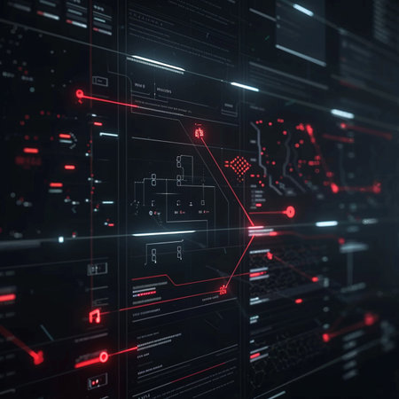 3d rendering of big data flow on black background. Technology conceptの素材