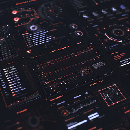 Futuristic user interface. 3d rendering toned image double exposureの素材