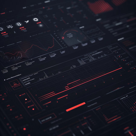 Futuristic interface on a dark background. 3d rendering.の素材