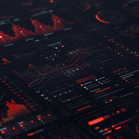 Futuristic HUD interface. 3d rendering toned image double exposureの素材