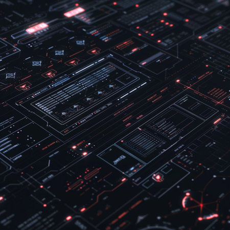 Futuristic user interface. Abstract technology concept. 3D Renderingの素材