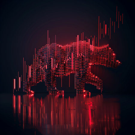 Abstract polygonal bear on a dark background. 3d renderingの素材