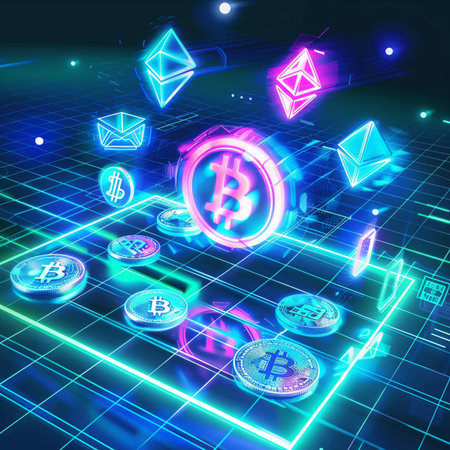digital crypto currency concept, 3d rendering, virtual money, digital cryptocurrencyの素材