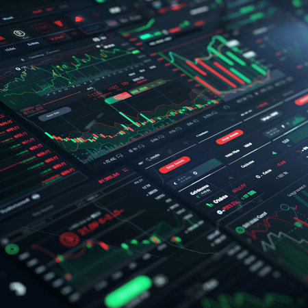 3d rendering of stock market or forex trading graph on computer screenの素材