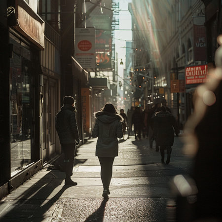 People walking on the streets of London.の素材