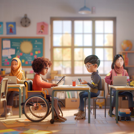 group of kids and teacher in the classroom at school, education conceptの素材