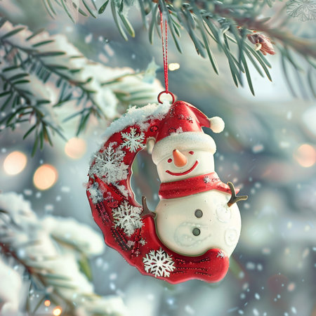 Christmas greeting card. Festive decoration on the Christmas tree. New Year.の素材