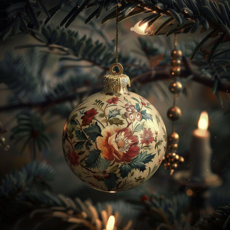 Christmas ball on the Christmas tree. New Year and Christmas concept.の素材
