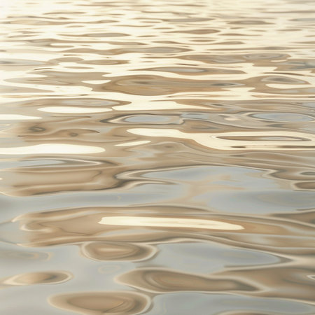 Water surface with ripples and reflections. Abstract background for design.の素材