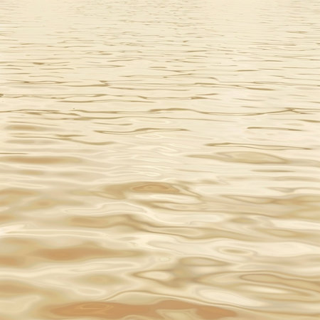 abstract background of rippled water surface with sun reflections.の素材