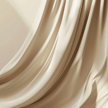 Closeup of rippled golden silk fabric. Vector illustration.の素材