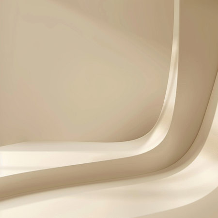 Abstract background with white and beige curved lines. 3d renderの素材
