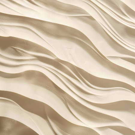 Close up of white satin fabric texture background. Copy space.の素材