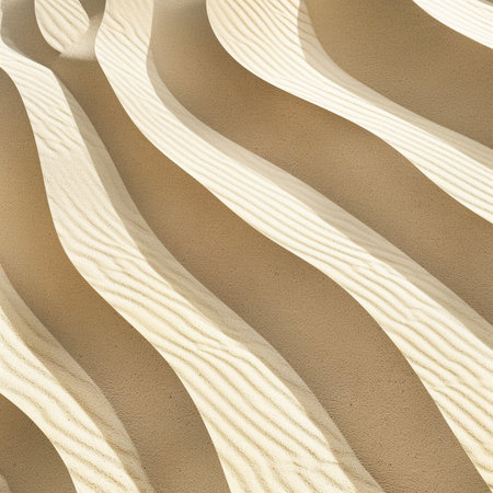Closeup of sand dunes in the desert. Abstract background.の素材