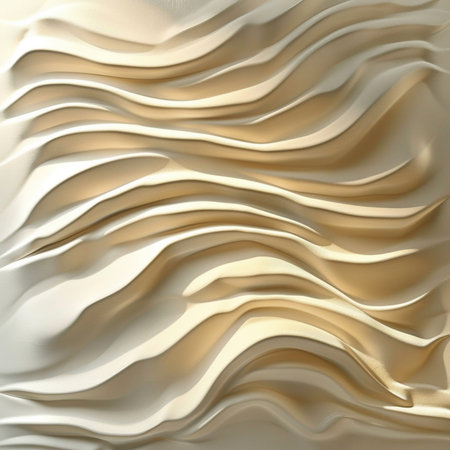 abstract background with wavy folds of silk or satin textureの素材