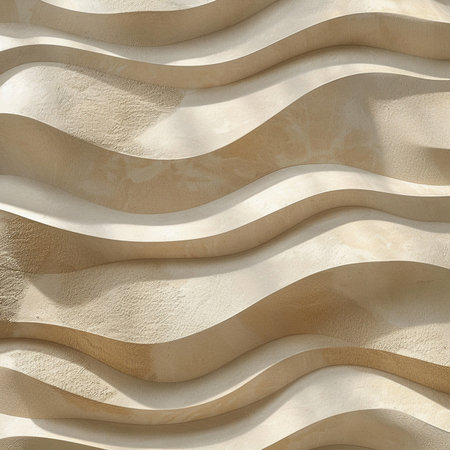 abstract background of a stone wall with wavy lines and wavesの素材