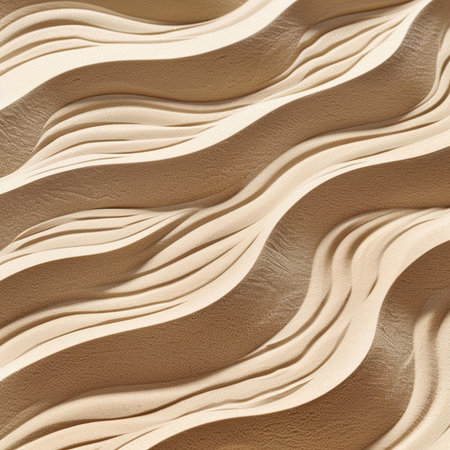 Beige leather texture with waves. Abstract background and texture for design.の素材
