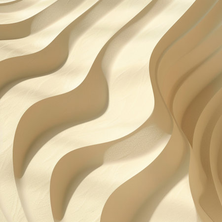 3d illustration of wavy folds of beige satin fabricの素材