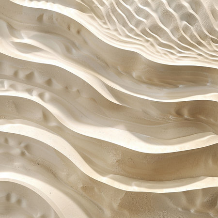 abstract background with smooth lines and waves in white and beige colorsの素材