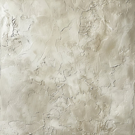 Texture of old rustic wall covered with beige stuccoの素材