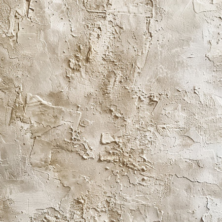 Texture of old rustic wall covered with beige stuccoの素材