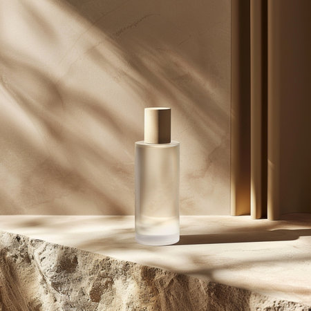 Mockup of cosmetic bottle background. 3d renderの素材