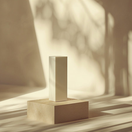 Minimalist abstract scene with podium for product presentation. 3d renderの素材