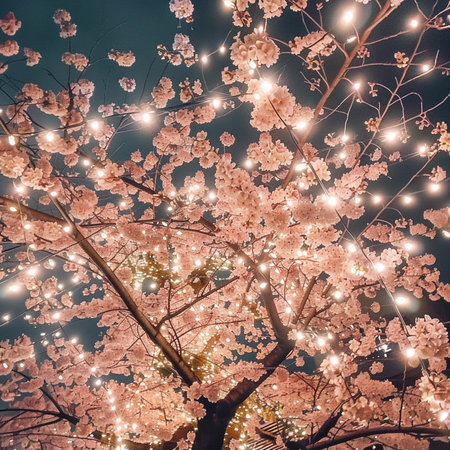 Cherry blossoms in Tokyo, Japan. Cherry blossom background.の素材