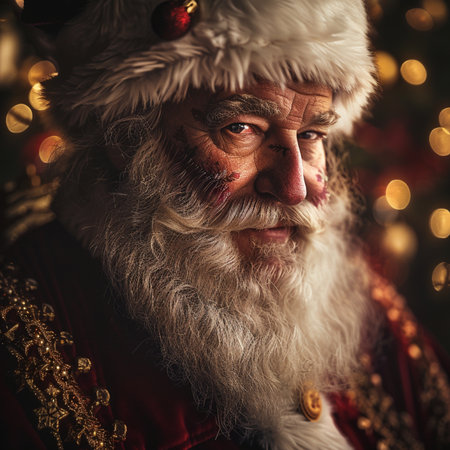 Portrait of Santa Claus. Christmas and New Year holidays concept.の素材