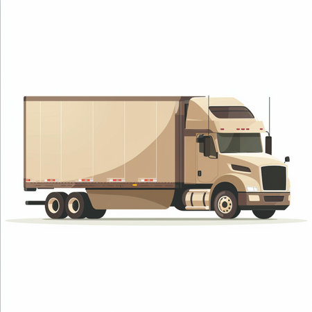 Cargo truck isolated on white background. Flat style vector illustration.のイラスト素材