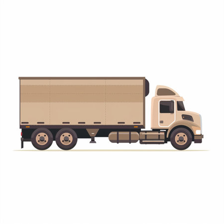 Cargo truck on white background. Vector illustration in flat style.のイラスト素材