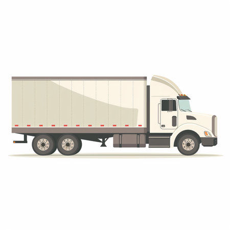 Cargo truck isolated on white background. Flat style vector illustration.のイラスト素材