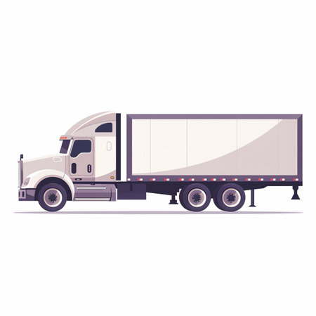 Semi-trailer truck. Vector illustration isolated on white background.のイラスト素材