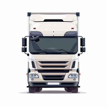 White truck. Isolated on a white background. Vector illustration.のイラスト素材