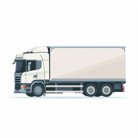 Cargo truck vector illustration isolated on white background. Side view.のイラスト素材