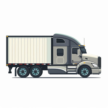 Cargo truck isolated on white background. Flat style vector illustration.のイラスト素材