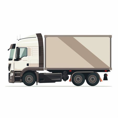 Cargo truck isolated on white background. Flat style vector illustration.のイラスト素材