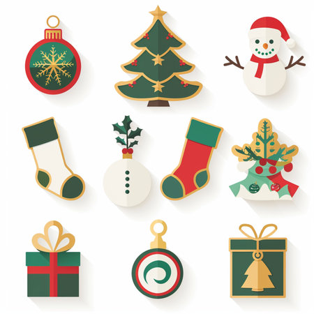 Christmas icons for webのイラスト素材